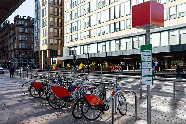 Fietsenstalling bij een stadsstation